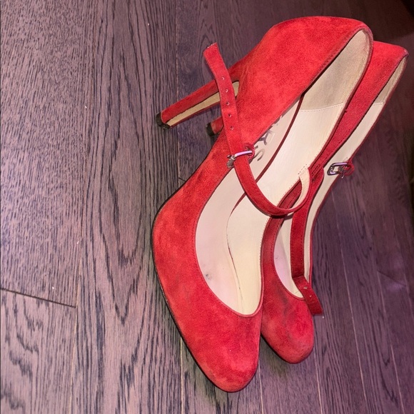 Michael Kors Red Suede Heels - Picture 10 of 17